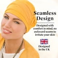 thumbnail image 4 of MASUMI Chemo Organic Headwear - PRIMROSE | Cancer Headwear for Women with Hair Loss | Alopecia Hats & Coverings | 95% Cotton Turban (Colour: Yellow Sunshine), 4 of 8