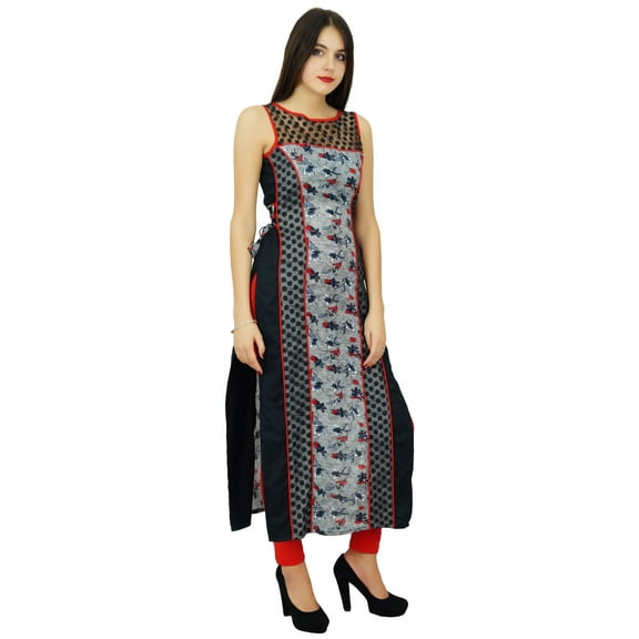 Bimba Women Long Straight Kurta Kurti Designer Dress Ethnic Ladies Clothing