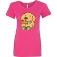 thumbnail image 3 of Inktastic Easter Egg Dog with Green Bow and Decorated Eggs Women's T-Shirt, 3 of 5