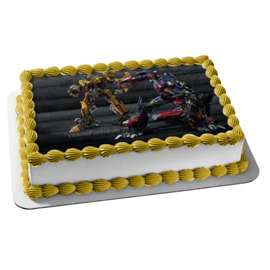 Transformers Bumblebee Optimus Prime Edible Cake Topper Image Abpid Walmart Com