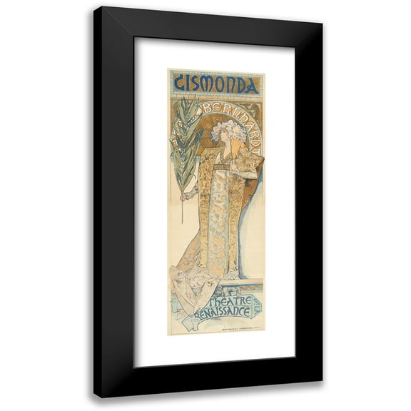 Alphonse Mucha 8x14 Black Modern Framed Museum Art Print Titled - Gismonda (1894-1895)