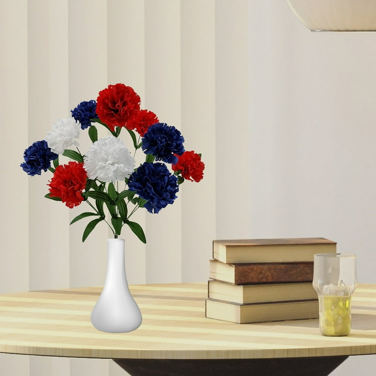 Red white and blue artificial flowers deals