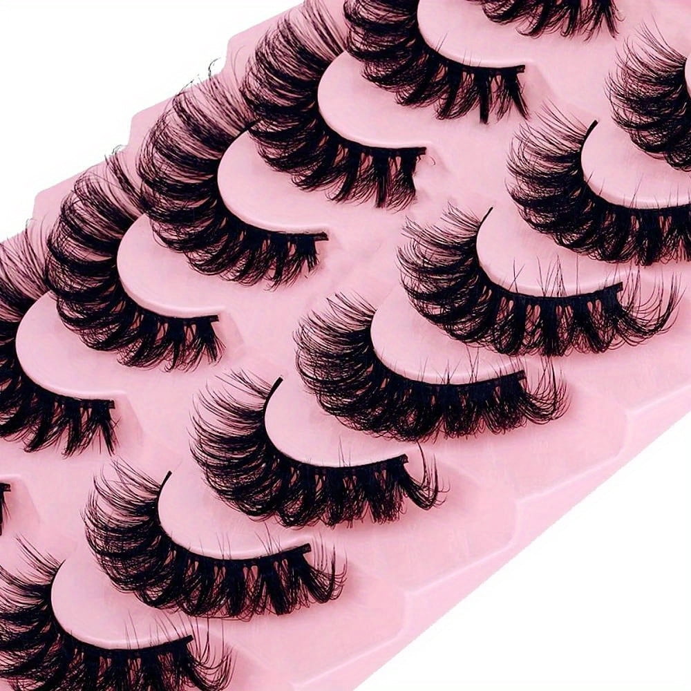 3Boxes(21Pairs) False Eyelashes Wispy Lashes Natural Look Fake Eyelashes Cat Eye Lashes Fake Fluffy Strip False Lashes Pack