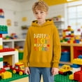 thumbnail image 4 of IWRICH Happy 100th Days of School Hoodies for Boys Girls Long Sleeve Lined Hooded Sweatshirts Cute Tops,Size 2-14 Years Yellow 160, 4 of 7