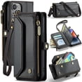 thumbnail image 1 of For Iphone 14 Caseme C36 Card Slots Zipper Wallet Rfid Anti-Theft Leather Phone, iPhone 12 Pro Max, 1 of 7