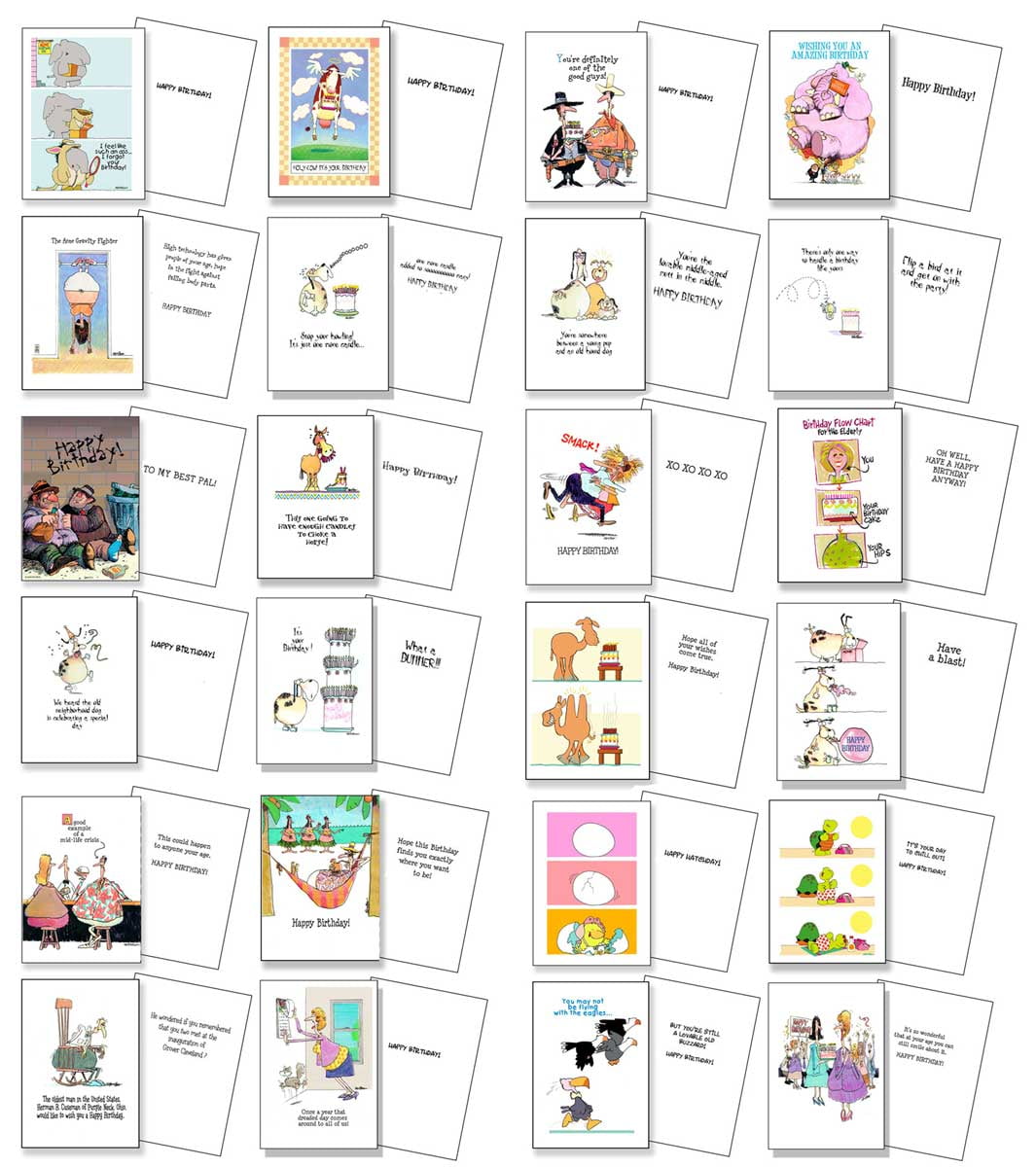 Value Pack - Funny Birthday Card Assorted Pack of 24 Cards & 25 Envelopes  -USA Made- Assortment #2 Funny Cards -721 