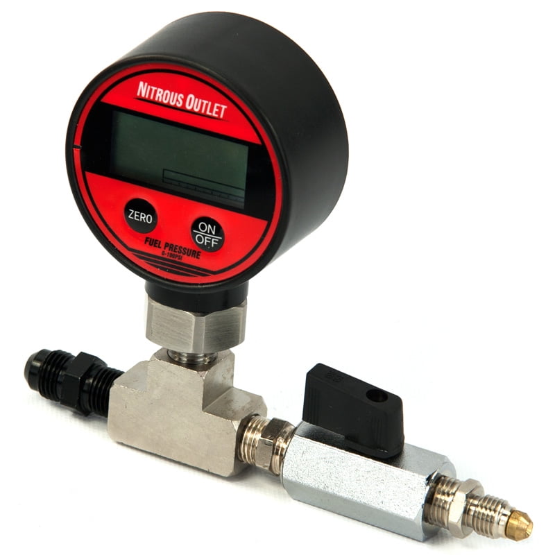 Nitrous Outlet Flowing Fuel Pressure Test Gauge Kit (0100 PSI Digital