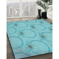 thumbnail image 3 of Ahgly Company Machine Washable Indoor Round Transitional Macaw Blue Green Area Rugs, 7' Round, 3 of 7