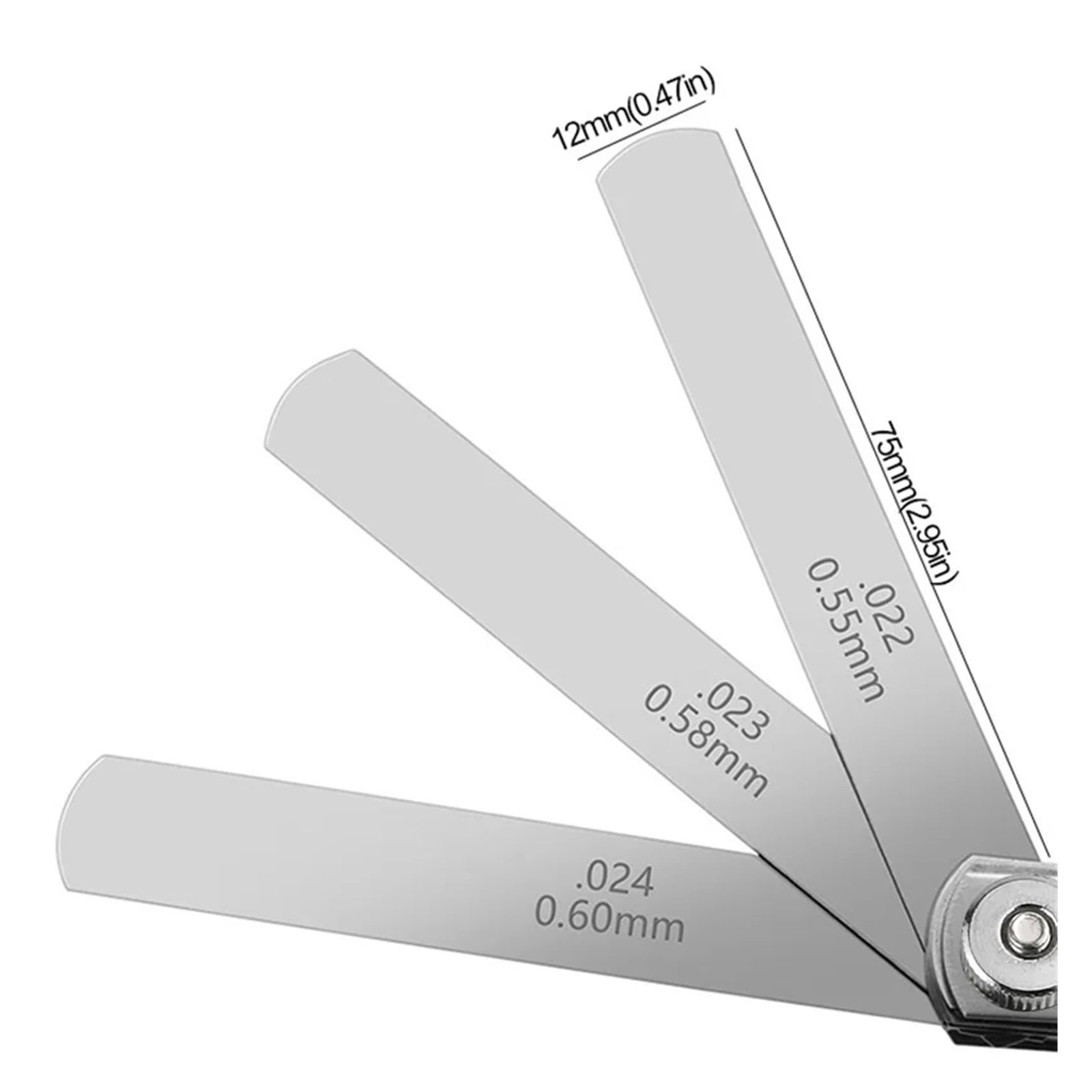 32 Blades Feeler Gauge Metric Gap Filler 0.04-0.88 mm Thickness Gage For Measurement Tool,0015-.035 Copper Sheet ,Easy Identification