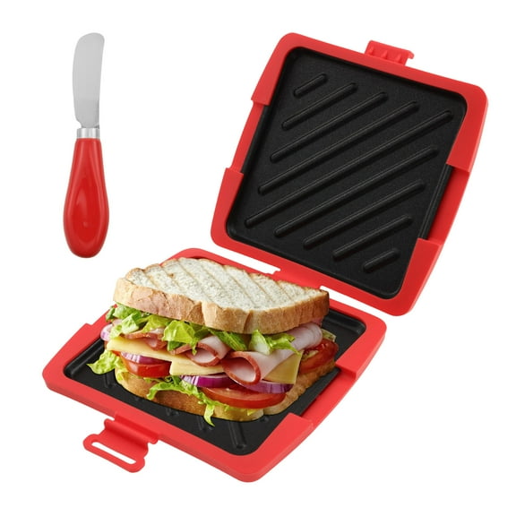 FKSZLL Toaster Sandwich Maker Microwave Toaster Detachable Panini Maker, Dishwasher Safe Wireless Time Saving Fast Toastie for Home Office, 6.5" x 5.7"