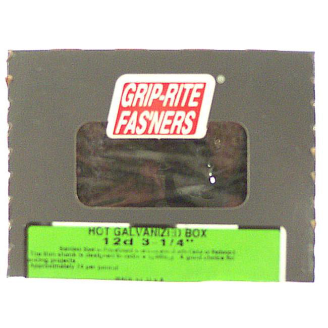 16HGBX5 5 Lbs Grip Rite Smooth Shank 16D 3-1/2" Box Nails Hot Dipped Galvanized