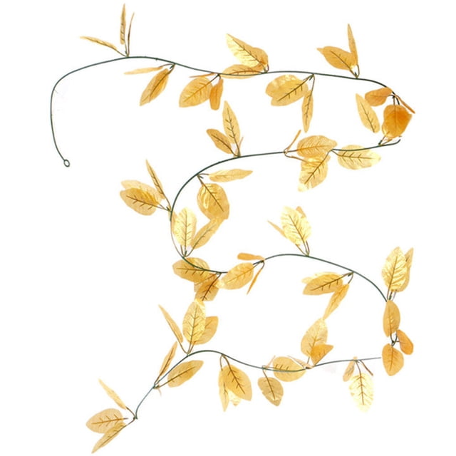 VONKY Artificial Leaves Garland Simulation Plant Vine Home Wall Hanging Plastic artificial Leaves Rattan, Gold