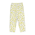 thumbnail image 4 of Goofa Yellow Lemon Leaves Printed Soft Pajama Pants for Women, Wide Leg Comfy Casual Lounge Yoga Pants-Large, 4 of 9
