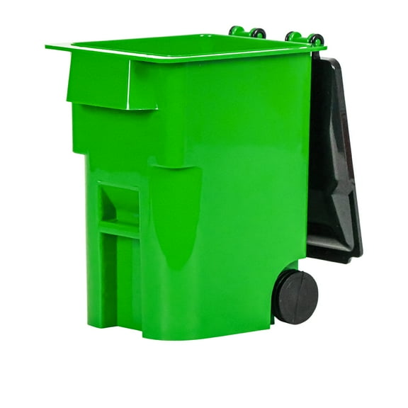 Mini Green Trash Can With Lid & Wheels for WWE & AEW Wrestling Figures