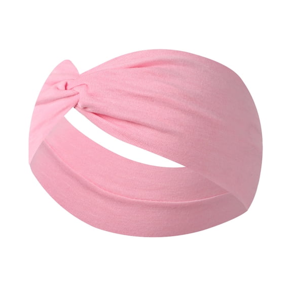 Women's Wide Twisted Knot Headband Stretchy Turban Hair Band for Workout Yoga Running Daily Wear Comfortable Fit Light pink