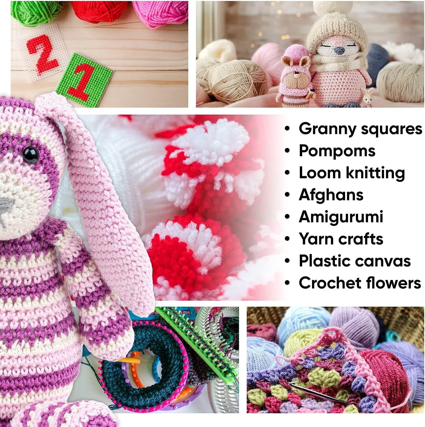 Fuebueo Crochet & Knitting Yarn for Beginners,100% Pure Cotton Crochet Yarn for Diy Crafts, Blankets & Small Projects, Ideal Gift for Crocheter Knitting Crafter