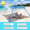 thumbnail image 2 of Beach Canopy Tent Sun Shade with UPF 50+ UV Protection, Beach Tent Sun Shelter with Sandbags, Poles and Ground Pegs and Anti-Wind Ropes for Outdoor, Camping, Backyard and Picnics, 2 of 7