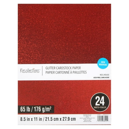 UPC: 0191518381412 | Red Glitter Cardstock Paper by Recollections™ 8.5 x 11
