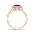 thumbnail image 2 of ANGARA Lab Grown 2 Ct Prong-Set Blue Sapphire Halo Engagement Ring for Women in 14K Rose Gold (Size-9x7mm) | September Birthstone, Anniversary, Jewelry Gift for Women | Lab-Grown Blue Sapphire Ring, 2 of 8