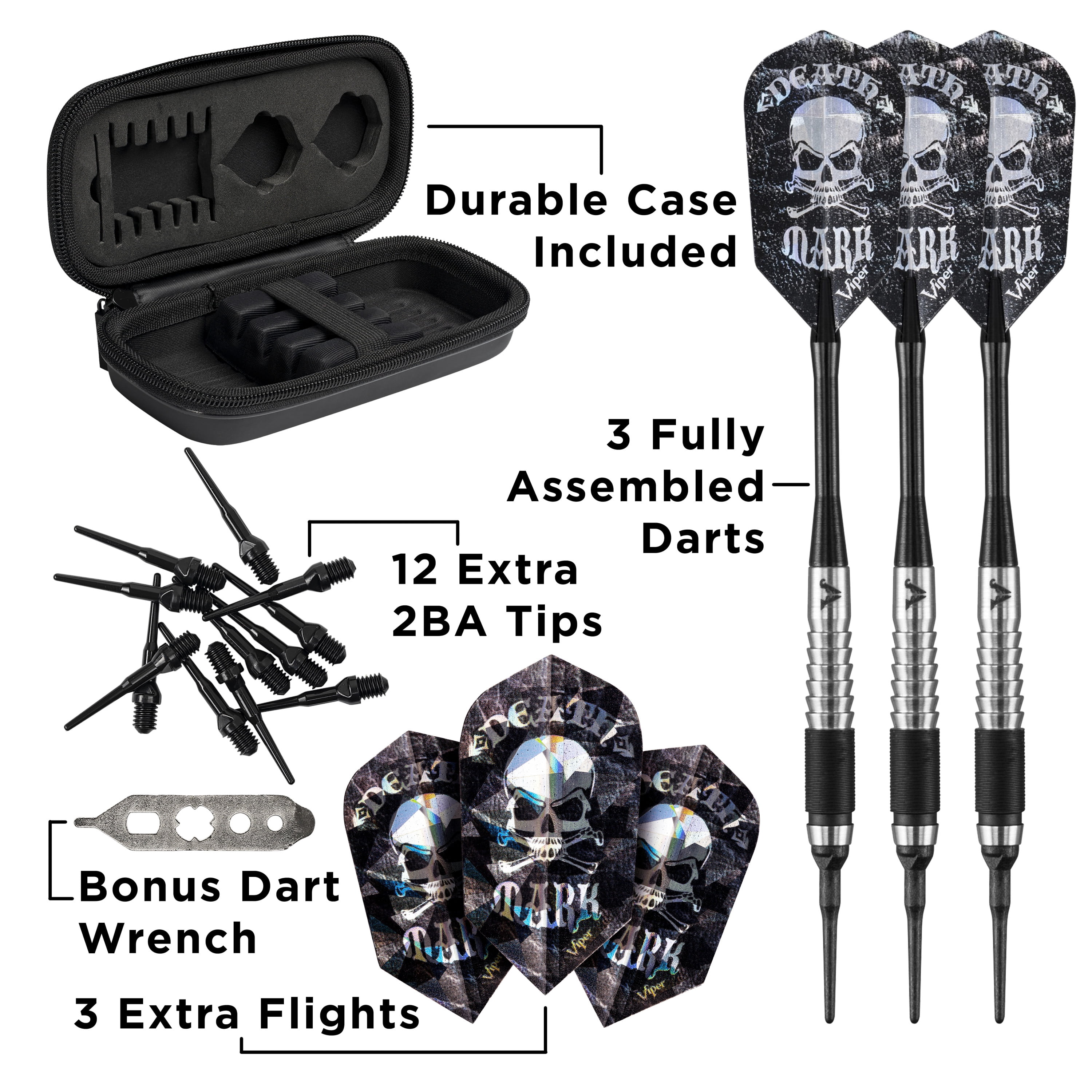 Viper Desperado 80% Tungsten Soft Tip Dart Set, Single Knurled 18 Grams