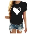 thumbnail image 1 of Gibobby Blusa Casual Para Mujer Tops Mangas estampadas Blusa informal Mujer O-cuello Camiseta corta en forma de corazón Blusa de mujer（Negro， XL), 1 of 5