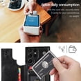 thumbnail image 3 of Case for Samsung Galaxy S22 Ultra (Not S22) with Card Holder, Minimalist Luxury PU Leather Magnetic Closure Kickstand Slim Hard Protective Case Cover for Samsung Galaxy S22 Ultra Black-, 3 of 9