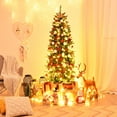 thumbnail image 3 of Costway 6Ft Pre-lit Artificial Pencil Christmas Tree Hinged Fir PVC Tree /250 LED Lights, 3 of 10