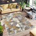 thumbnail image 1 of 2 x 3 ft. Sueno Gray, White & Ochre Distressed Geometric Rectangle Area Rug, 1 of 1
