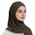 thumbnail image 5 of HXWCHs Solid Color Bubble Chiffon Scarf for Women Fashion Soft Hijab Long Scarfs Wrap Scarves Army Green, 5 of 6