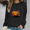 thumbnail image 2 of Meichang Chandails d'Halloween pour Femmes, Chandail à Imprimé Citrouille, Hauts de Fête, Automne, Manches Longues, Col Rond, Chandails Vintage d'Halloween, 2 of 7