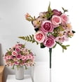 thumbnail image 2 of Artificial Fall Flowers Bouquet, Fake Rose Arrangement Autumn Table Centerpiece for Wedding, Home and Office, 2 of 6