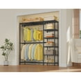 thumbnail image 4 of VIPEK X2 Expandable Closet Rack, Adjustable Wardrobe System (3'3"-4'8" Width) with 2 Shelves & Hanger Rods, 760LB Capacity Storage Organizer, Black, 4 of 7