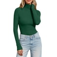 thumbnail image 2 of Long Sleeve Shirts for Women Fall Winter Basic Undershirt Turtleneck Slim Fit Plain Blouse Tunic Tops, 2 of 6