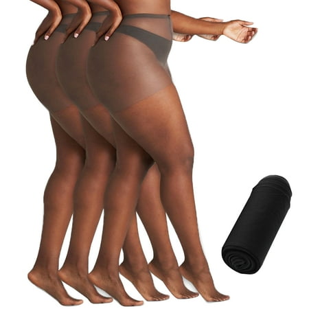 

3pcs/1pc Footed Women Pantyhose Control Top Sexy Stockings High Waist Solid Soft