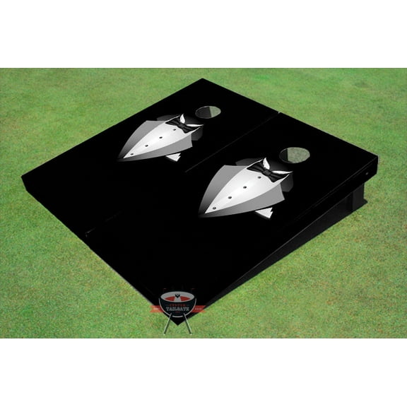 Black Tie Themed Cornhole Boards