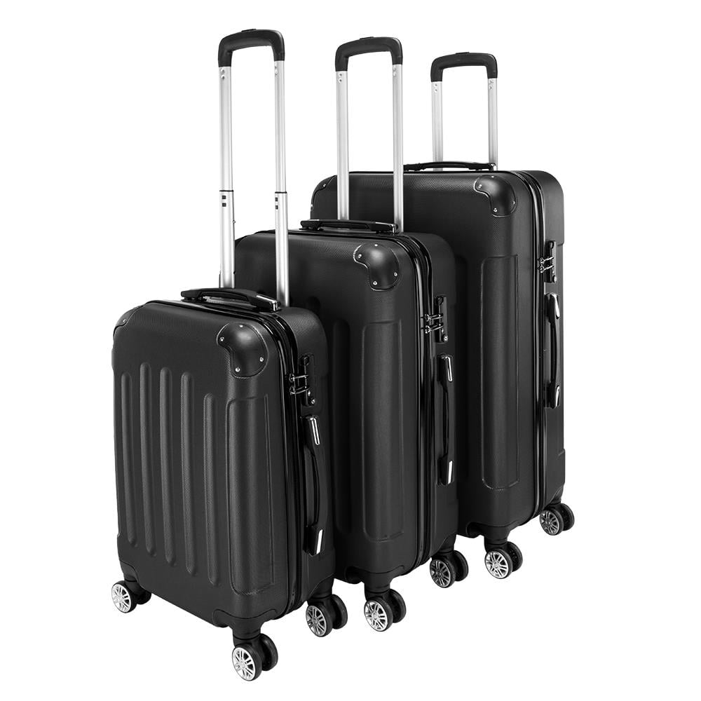 Zimtown Zimtown 3 Piece Nested Spinner Suitcase Luggage Set With TSA Lock Black