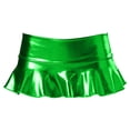 thumbnail image 4 of Women's Layered Metallic Mini Skirts Low Waist Nightclub Dressing Skirts Solid Lightweight Comfy Performance Shiny Dance Clubwear Short Skirt, 4 of 6