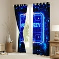 thumbnail image 3 of Manfei Hockey Game Black Out Curtains,Ball Sport Curtains Pack of 2 (42x63 Each),Blue Black Bedroom Curtains For Girls Kids,Super Cozy Room Decor, 3 of 6