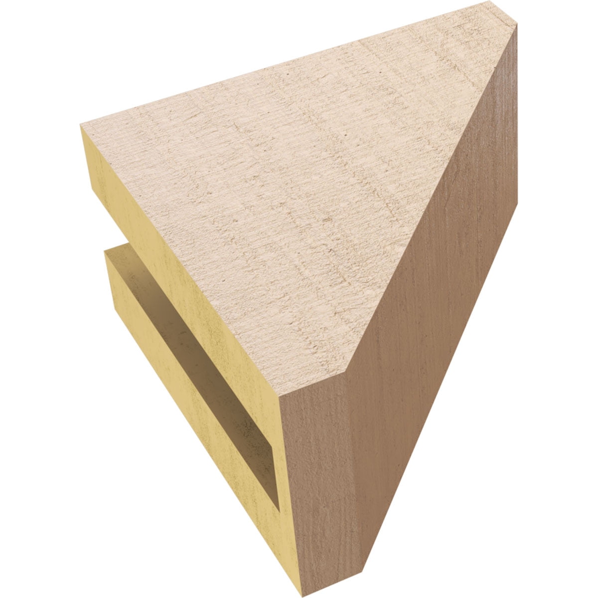 3"W x 6"D x 6"H Classic Concord Rough Cedar Woodgrain TimberThane Corbel, Primed Tan