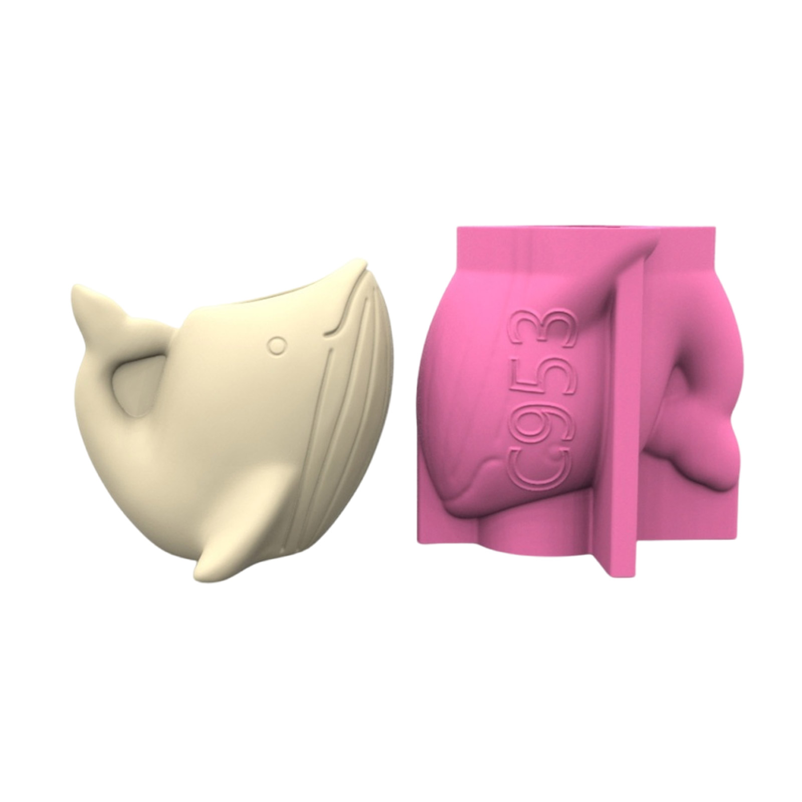 MultiPurpose Silicone Pots Mold Whale Shape Resin Art Pen Holder Moulds Suitable for Crafting Concrete Succulent Vases