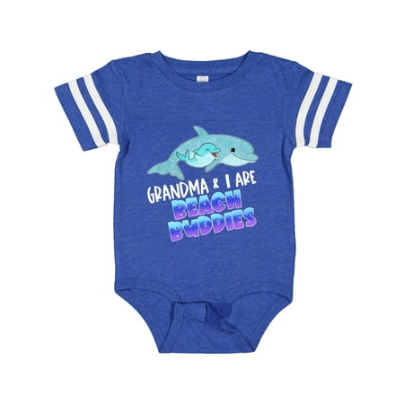 

Inktastic Grandma and I Are Beach Buddies Cute Dolphins Gift Baby Boy or Baby Girl Bodysuit