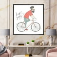 thumbnail image 2 of Designart 'Hipster Man Riding A Bicycle' Children's Art Framed Canvas Wall Art Print, 2 of 5