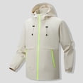 thumbnail image 2 of Windbreakers for Men Fashion Casual Outdoor Work Bag Long Sleeve Hooded Casual Coat/jacket Jacket White M Windbreaker Jacket Men's, 2 of 3