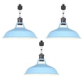 thumbnail image 1 of FSLiving H-Type Track Lighting E26 Base Industrial Adjustable Angle Lamp Blue Metal Shade with Black Pearl Socket Track Light Fixture for Slope Ceiling Gimbal,Bulb and Track Not Included - 3 Lights, 1 of 6