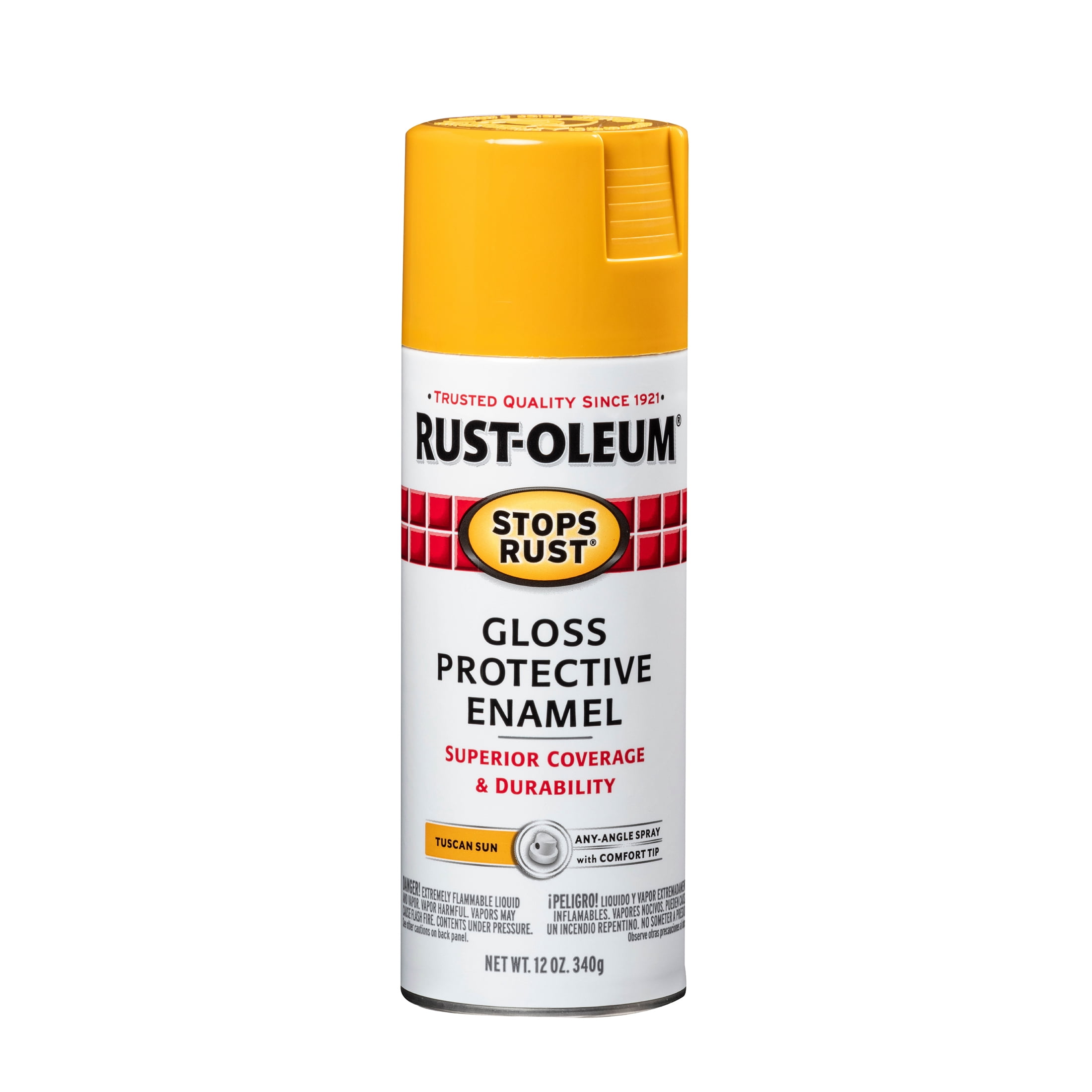 6 Pack, Tuscan Sun, Rust-Oleum Stops Rust Gloss Protective Enamel Spray Paint-298537, 12 oz