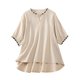 thumbnail image 1 of Gibobby Playera Corte clásico para Mujer Camiseta holgada informal y cómoda retro algodón y lino con bordado algodón y lino para mujer(Beige,M), 1 of 5