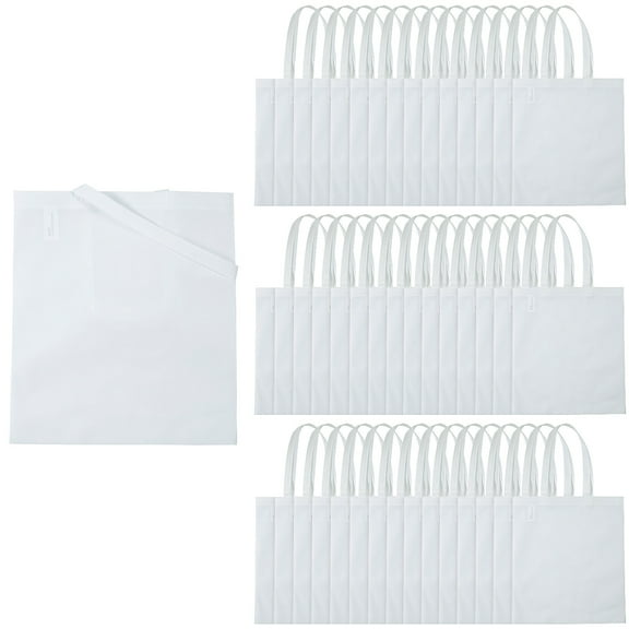 Fun Express 15" x 17" Bulk 48 Pieces Large White Tote Bags