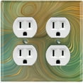 thumbnail image 1 of Metal Light Switch Plate Cover Image of Marble Green Yellow Swirl Galaxy MAR074, 1 of 13