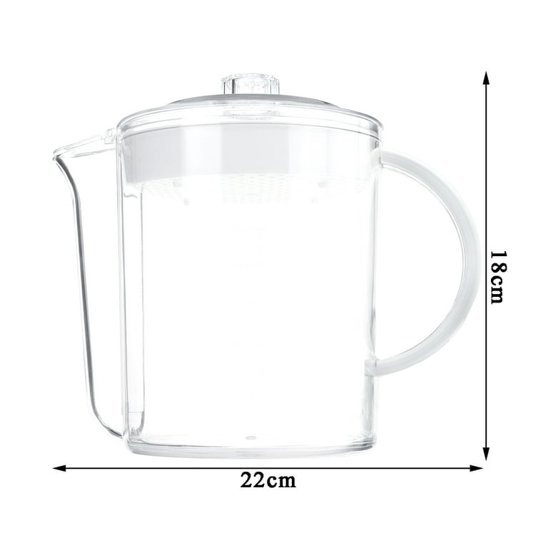 UPKOCH 1500ml Fat Separator Measuring Cup Fat Stopper Oil Gravy Separator  with Strainer Filter for Home Kitchen (White)