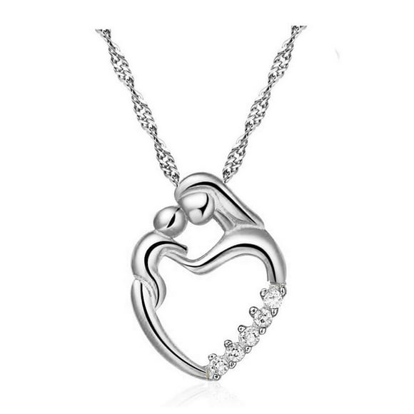 Silver Necklace Mothers Day Gifts Mothers Day New Gifts Silver Mosaic Zircon Necklace Jewelry Silver